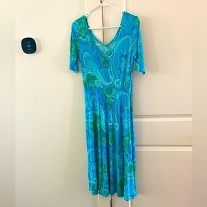 Tori Richard’s dress. Blue & green. Size S.